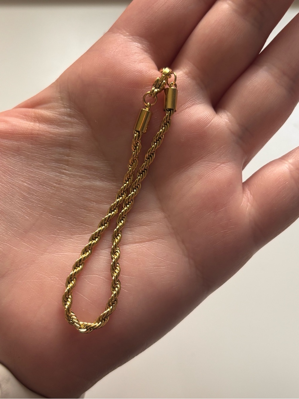 Gold-Tone Rope Chain Adjustable Bracelet - Picture 2 of 4